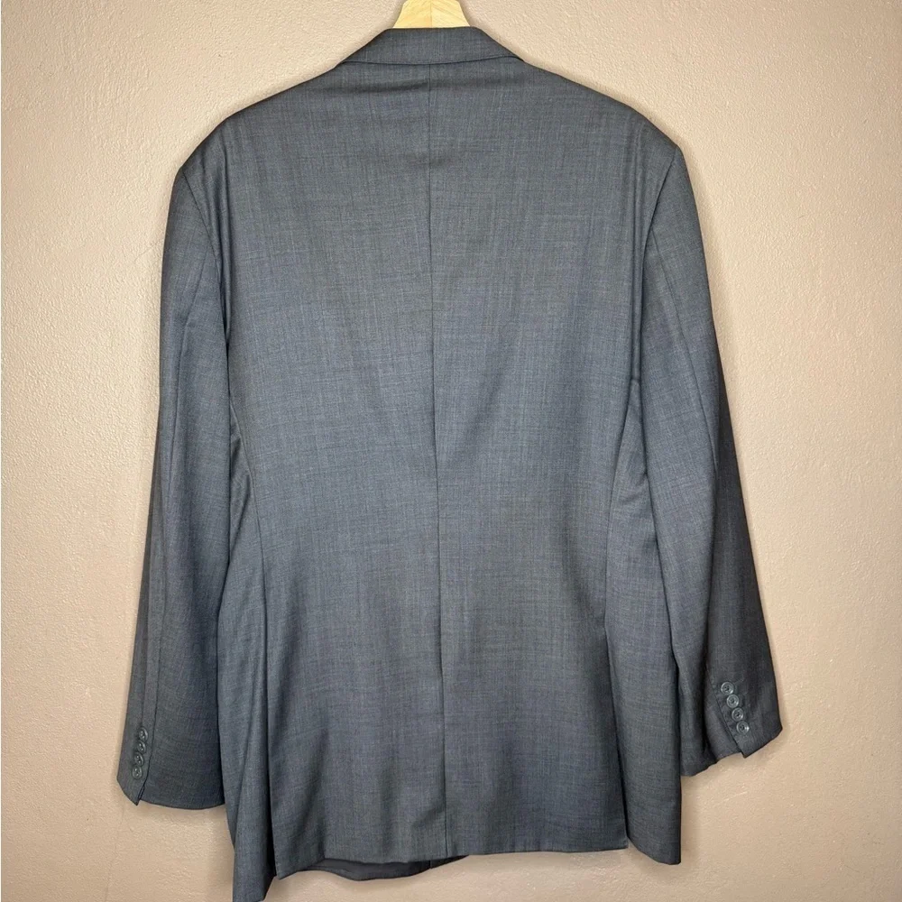 Baroni Men's Gray 100% Wool Classic Suit Coat Blazer Size 46L Special Event